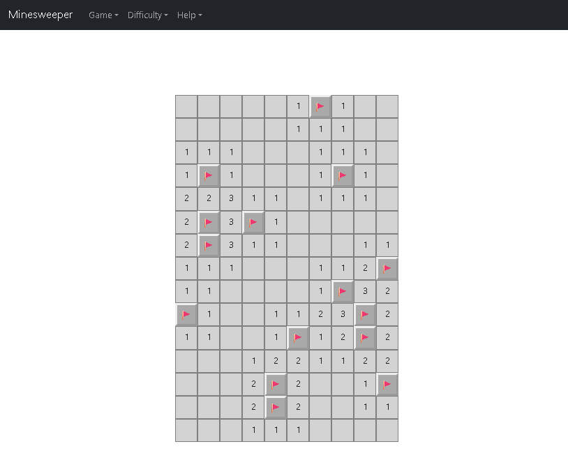 Minesweeper with navbar
